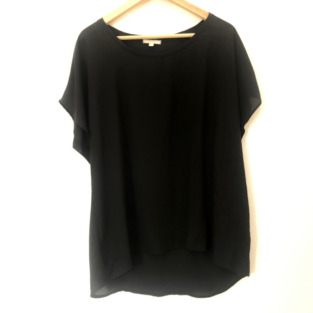 Pleione Sheer Black Blouse Size XL